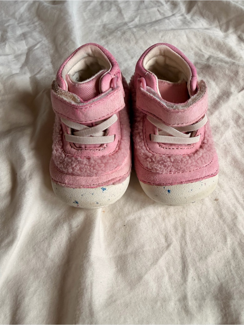 Stride Rite Pink Fleece-Lined Baby Walker Shoes